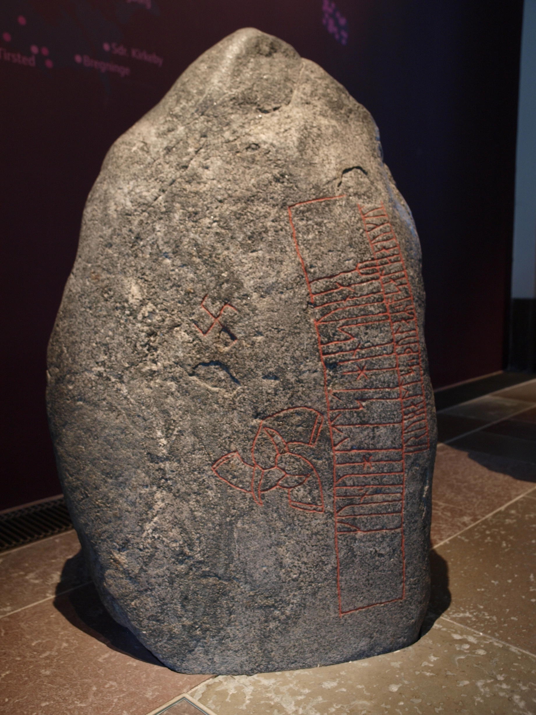 Rune stone discovered in Snoldelev, Denmark, in 1810, currently at the National Museum of Denmark in Copenhagen.