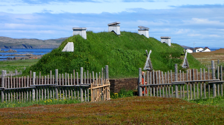 Recreation of a long house at L'Anse aux Meadows