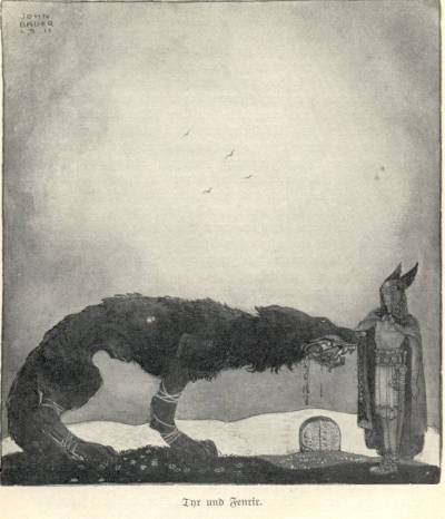 Tyr and Fenrir by John Bauer, 1911