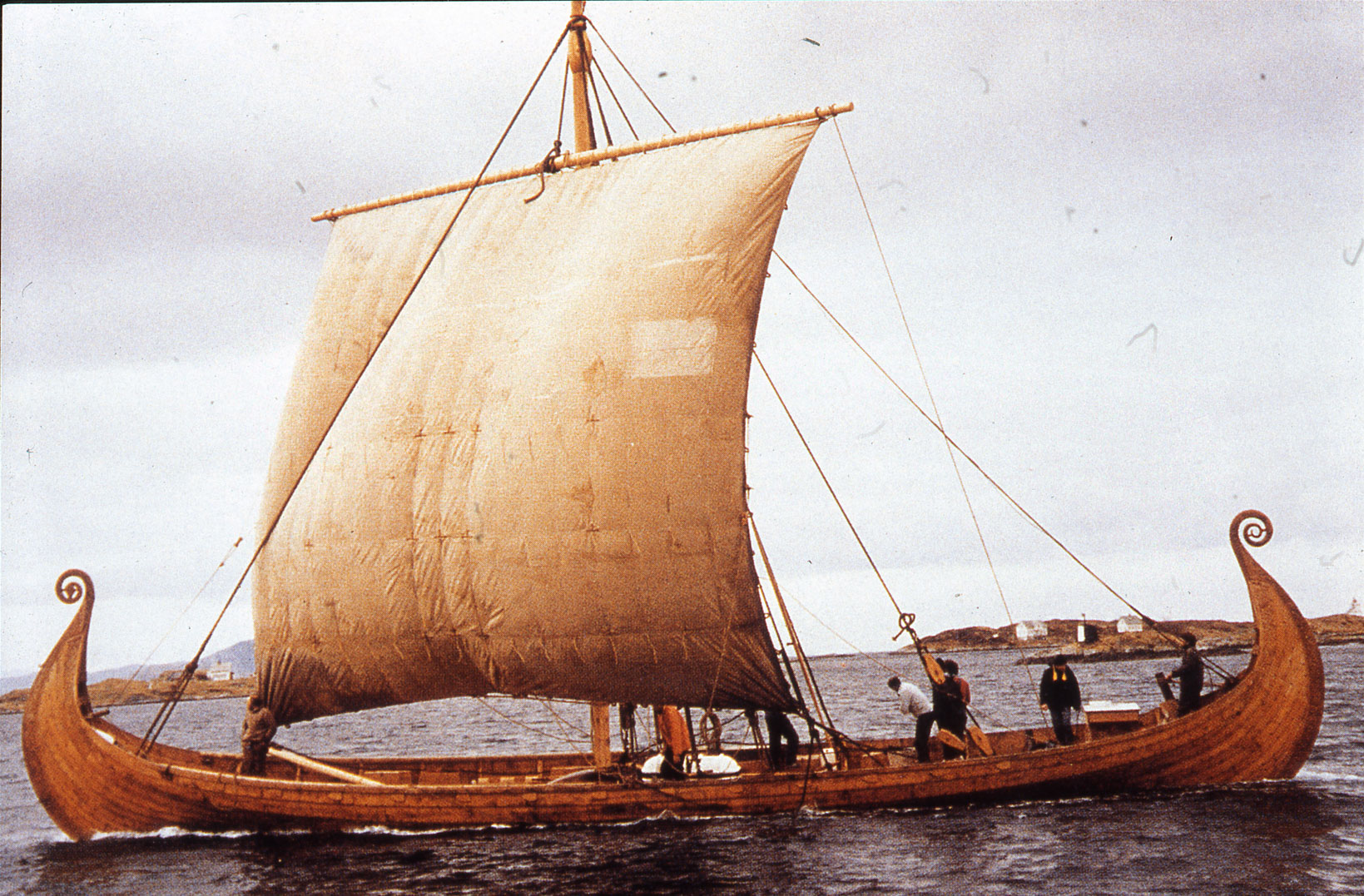 Photograph of a reconstructed Viking ship at Roskilde, Denmark. Taken by Terry Barry